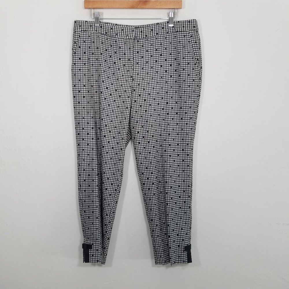 Talbots Petites Wool Blend Polka Dots‎ Plaid Lined Pants Size 14P